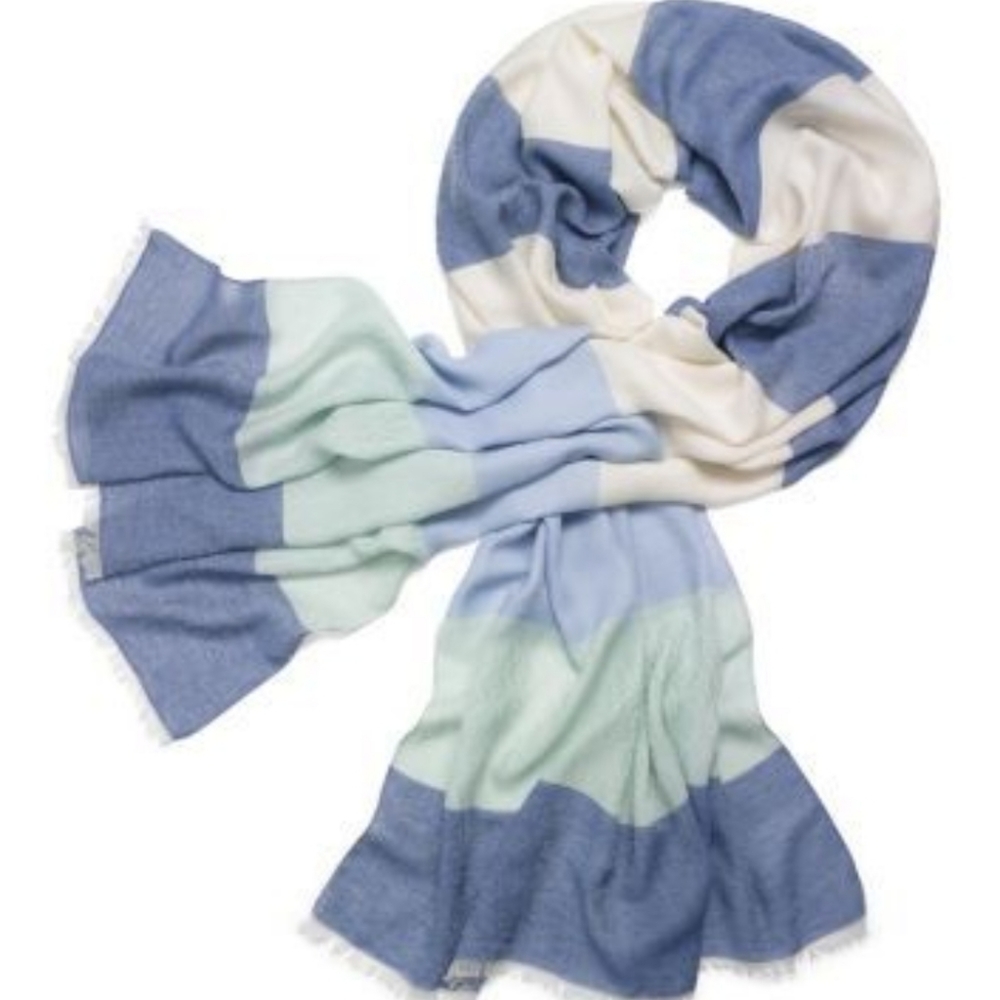 Tory Burch Multi Stripe Logo Jacquard Scarf